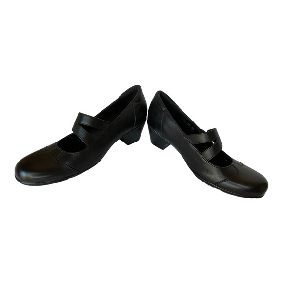 Clarks Ingalls Siene Mary Jane Womens Shoes Black Leather block heel Size 7.5 - Picture 2 of 8